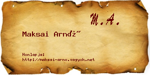 Maksai Arnó névjegykártya